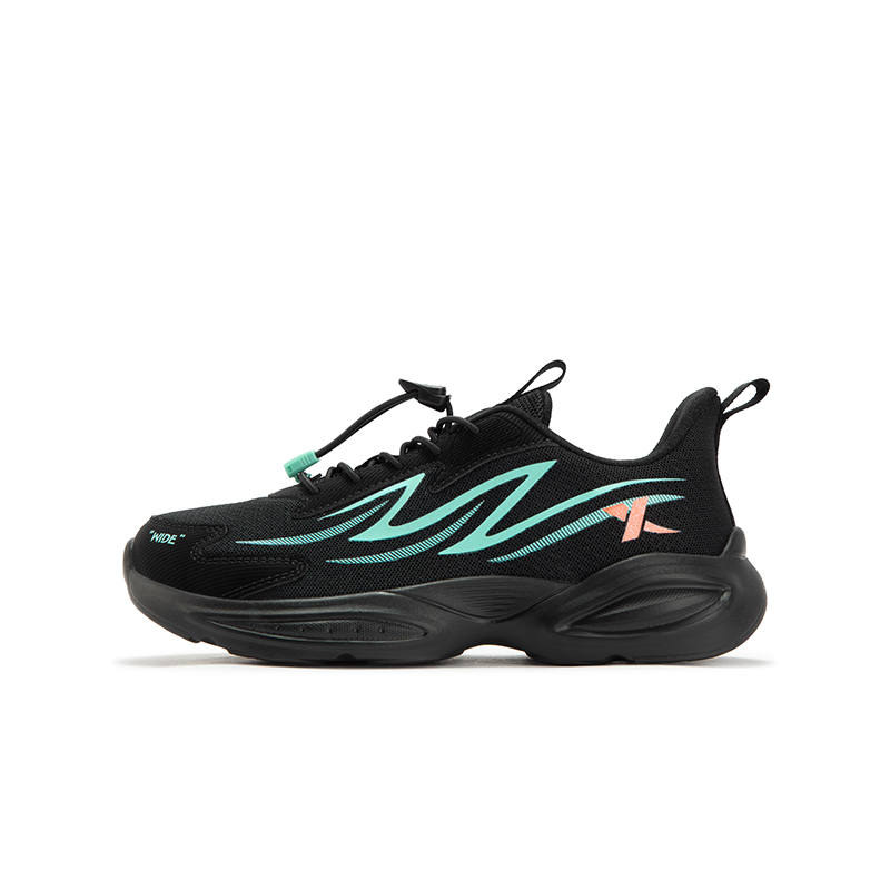 XTEP Abrasion Resistant Slip Resistant Low top Running Shoes Black Teenagers