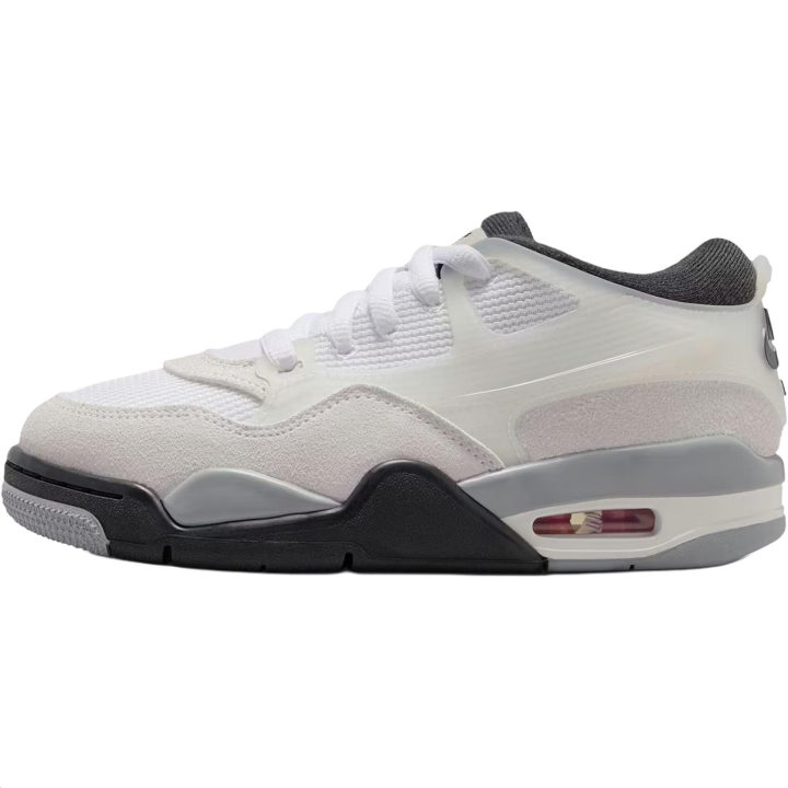 Jordan Jordan Air Jordan 4 Low top Basketball Shoes White Gray Unisex