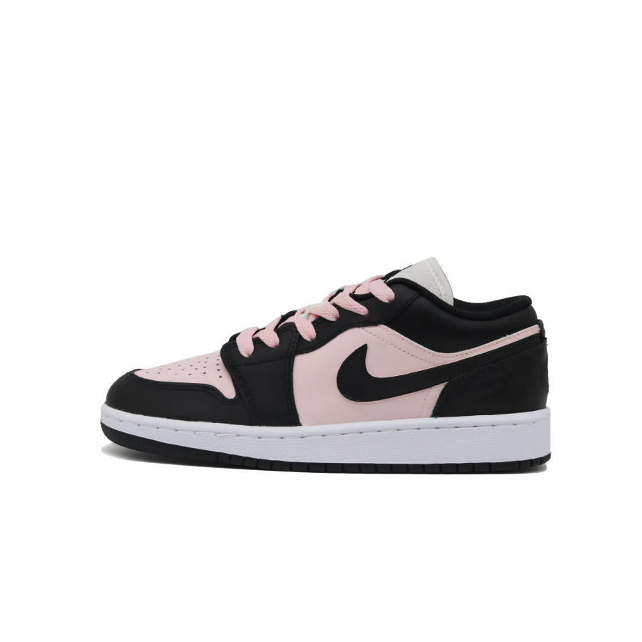 Jordan Jordan Air Jordan 1 Slip Resistant Abrasion Resistant Low top Children's Basketball Shoes Black Pink Teenagers