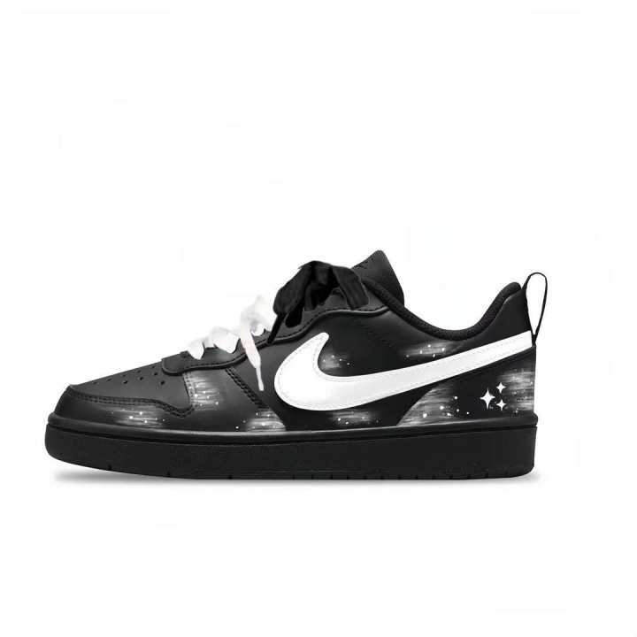 Nike Nike Court Borough Starry Dot Synthetic Leather Slip Resistant Abrasion Resistant Low top Kids' Skateboarding Shoes