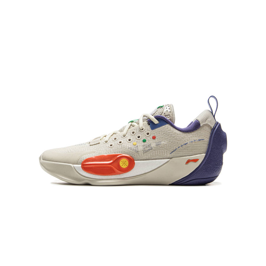 Li-Ning YOUNG Li Ning YOUNG Basketball Fabric Low top Basketball Shoes Silver Birch Gray Teenagers