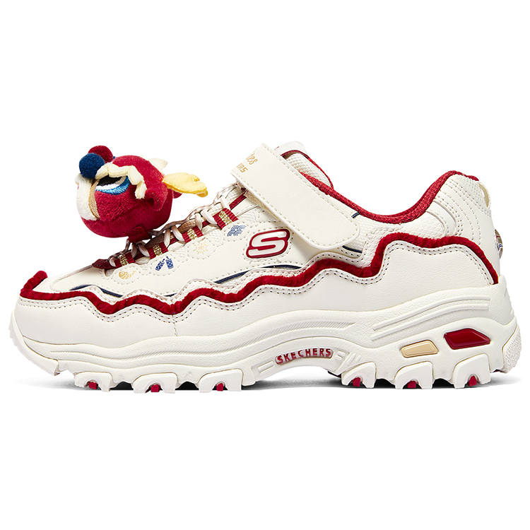 Skechers Cushioning, Wear Resistant Low top Kids Lifestyle Shoes White Red Teenagers