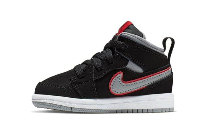 Jordan Jordan 1 Mid Black Particle Grey Gym Red TD