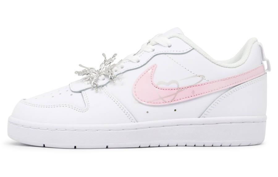 Nike Nike Court Borough Low 2 Leather Low top Kids' Skateboarding Shoes Pink White Teenagers