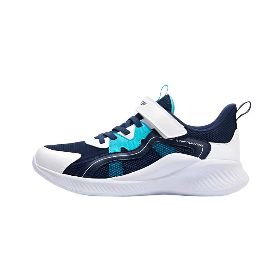 XTEP Synthetic Leather Low top Running Shoes Blue White Teenagers