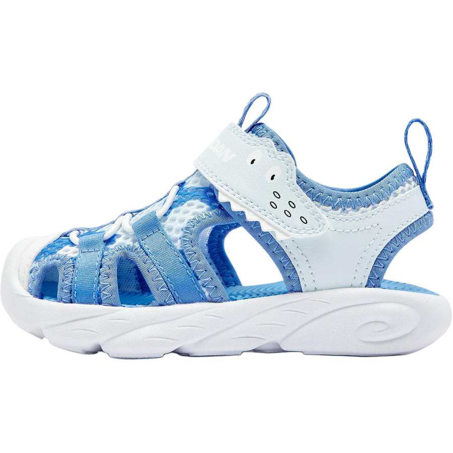 QIAODAN Slip Resistant Abrasion Resistant Low top Toddler Shoes Sheer Blue/Wind Blown Blue Infant And Toddler