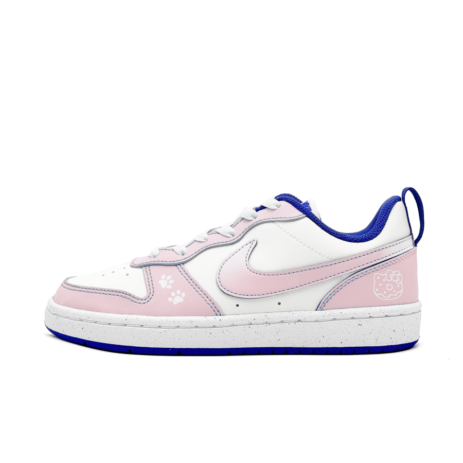 Nike Nike Court Borough Peach Donut Slip Resistant And Breathable Low top Kids' Skateboarding Shoes Pink Teenagers