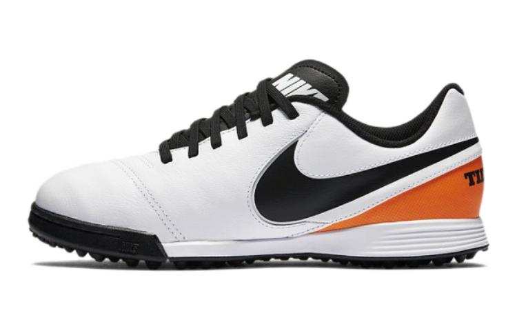 Nike Nike Tiempo Legend 6 Slip Resistant Cushioning Abrasion Resistant Low top Grassland Soccer Shoes White Orange Kids'