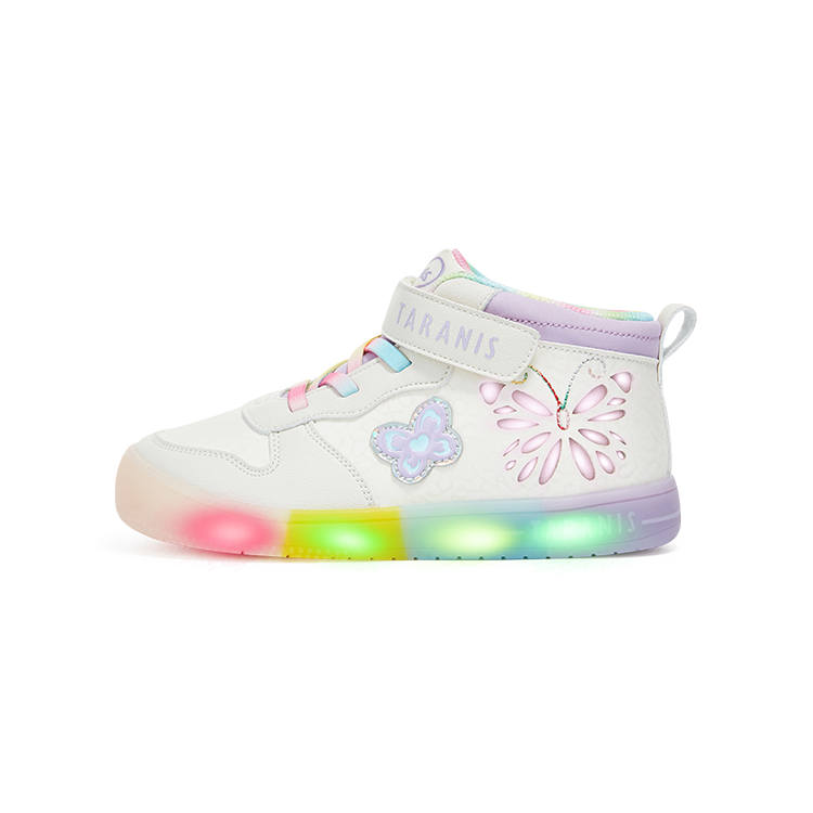 TARANIS Slip Resistant Abrasion Resistant Slip Resistant Abrasion Resistant Kids' Skateboarding Shoes White Purple