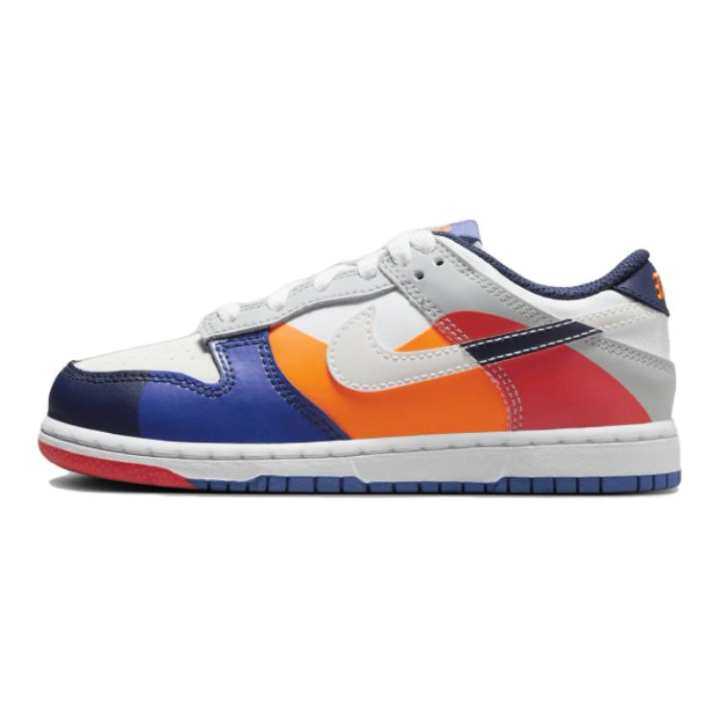 Nike Nike Dunk Abrasion Resistant Low top Kids' Skateboarding Shoes White Blue Kids'