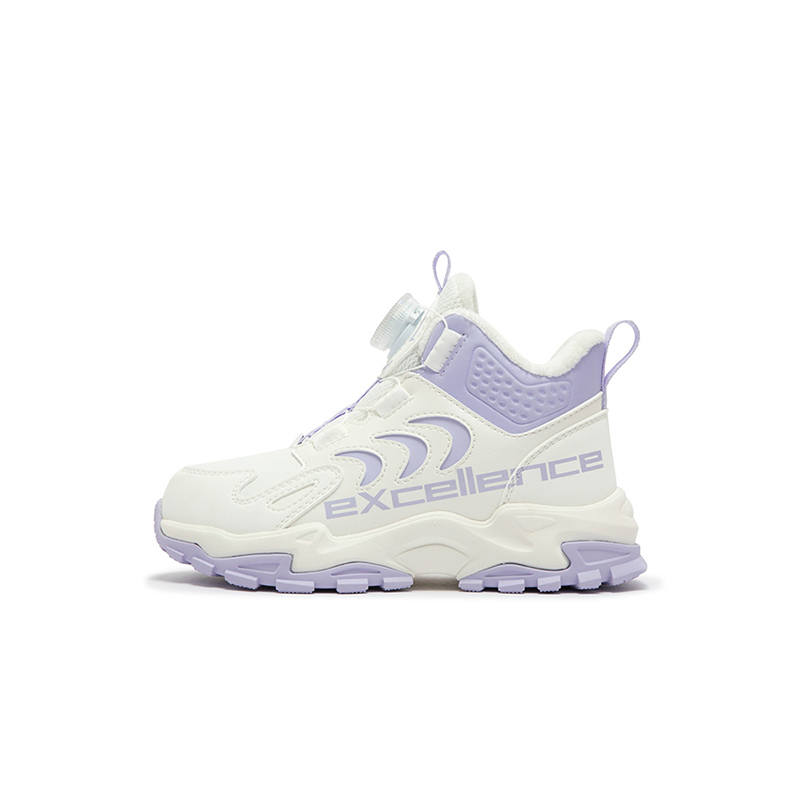 XTEP Children's Cotton Shoes Sail White Snow Blue Purple Children Aged 3 7 Years Old