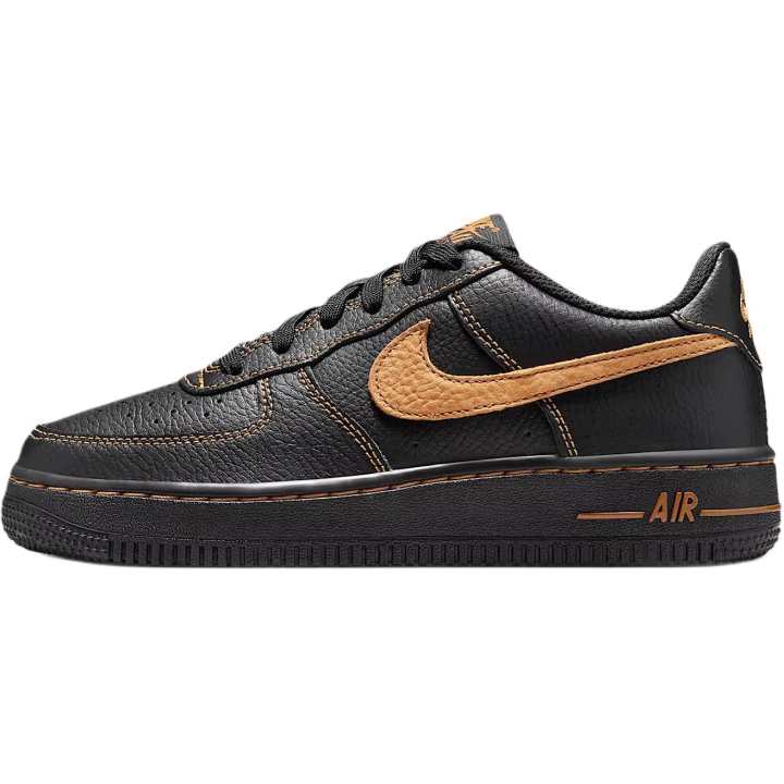 Nike Nike Air Force 1 Lv8 Leather Low top Skateboard Shoes Black/Orange Unisex