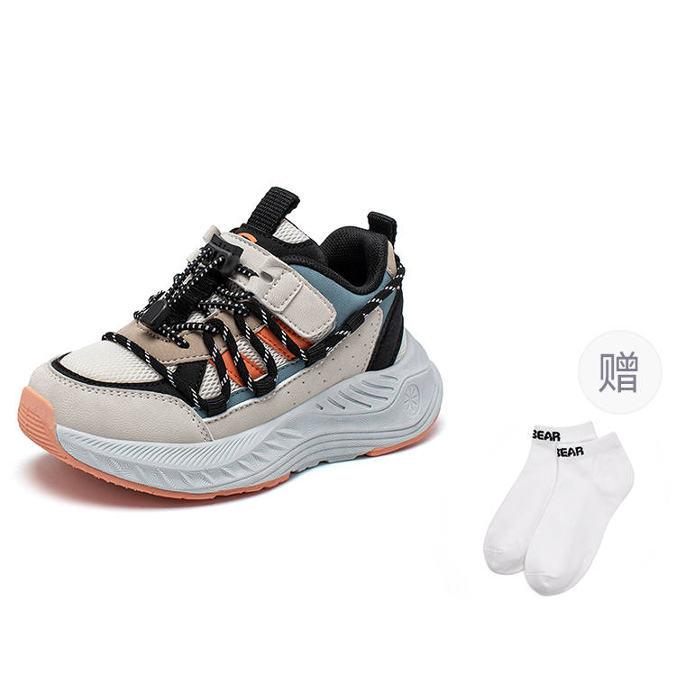 HOBIBEAR Synthetic Leather, Textile Kids Lifestyle Shoes Khaki Black Kids'