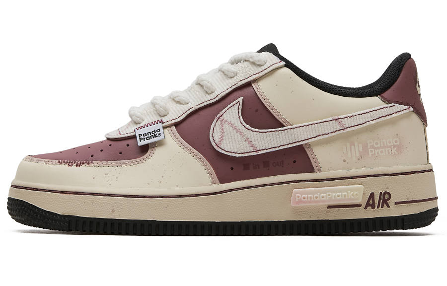 Nike Nike Air Force 1 Slip Resistant Cushioning Slip Resistant Cushioning Low top Kids' Skateboarding Shoes Burgundy Beige