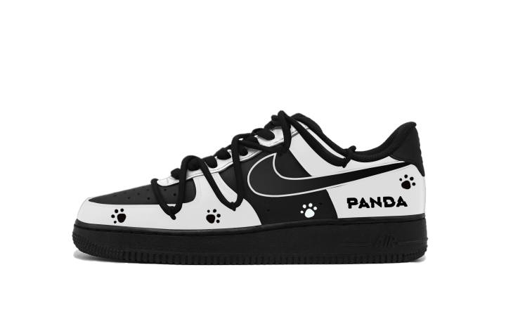 Nike Nike Air Force 1 Cyber Panda Synthetic Leather, Leather Slip Resistant Thermal Cushioning Low top Skateboard Shoes