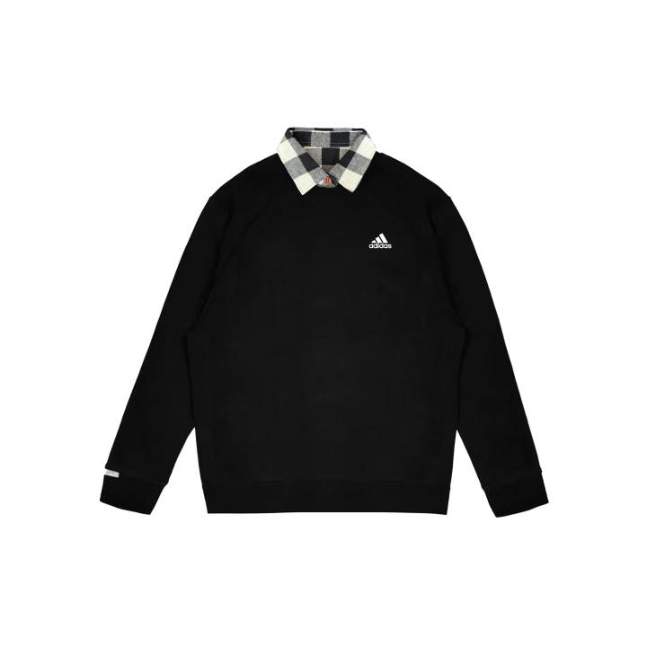 Adidas Adidas LABEL Sweatshirts Unisex Black Polo Collar Moderate Mock Two Piece
