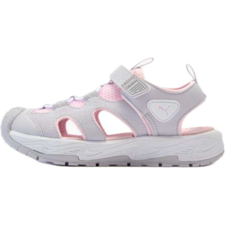 PUMA FUN RACER TERRA Fabric Breathable Low top Children's Sandals Gray Pink Children Aged 3 7 Years Old