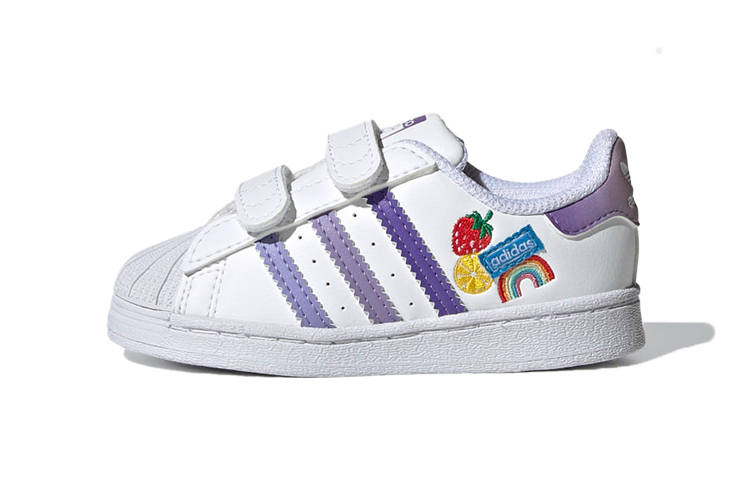 Adidas Originals SUPERSTAR CF Comfortable Slip Resistant Abrasion Resistant Low top Skateboard Shoes Infant And Toddler