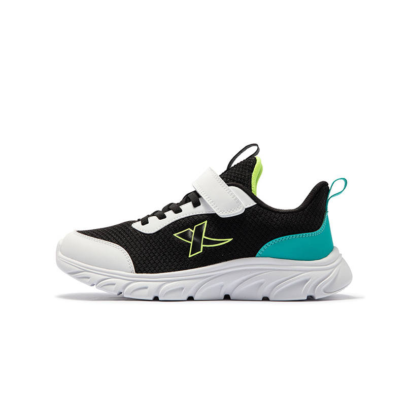 XTEP Slip Resistant, Abrasion Resistant, Breathable Low top Running Shoes Black Green 33 40 Kids'
