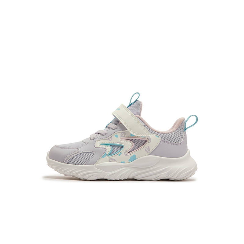 XTEP Slip Resistant Abrasion Resistant Low top Kids' Running Shoes Light Purple Sail White Kids'