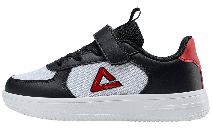 PEAK Slip Resistant Abrasion Resistant Low top Kids' Skateboarding Shoes White Black