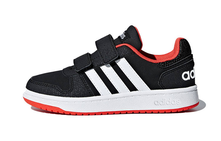 Adidas Neo Hoops 2.0 Abrasion Resistant Low top Skateboard Shoes Black Children Aged 3 7 Years Old