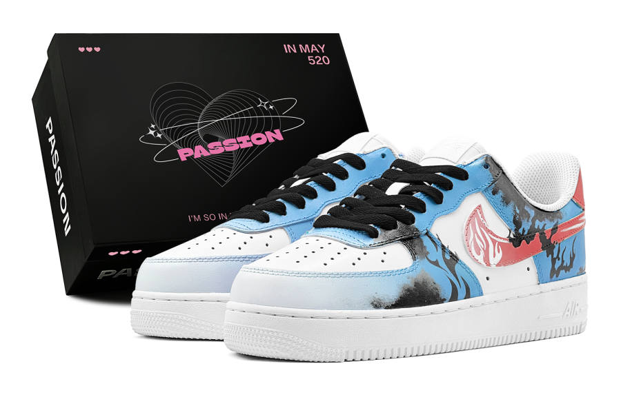 Nike Nike Air Force 1 Low top Kids' Skateboarding Shoes Dark Sky Blue Teenagers