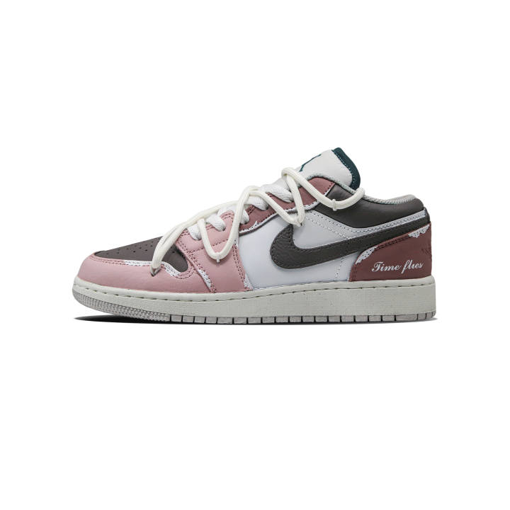 Jordan Jordan Air Jordan 1 PinkHaze Leather Abrasion Resistant Slip Resistant Abrasion Resistant Slip Resistant Low top