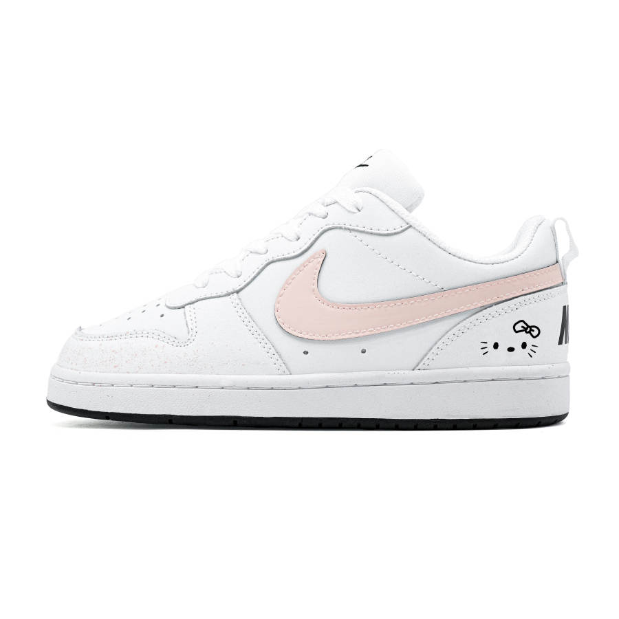 Nike Nike Court Borough Pink Sweetheart Low top Kids' Skateboarding Shoes White Pink Teenagers