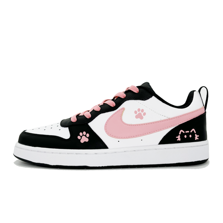 Nike Nike Court Borough Pink Fluffy Kitten Leather Abrasion Resistant Lightweight Cushioning Low top Skateboard Shoes Pink