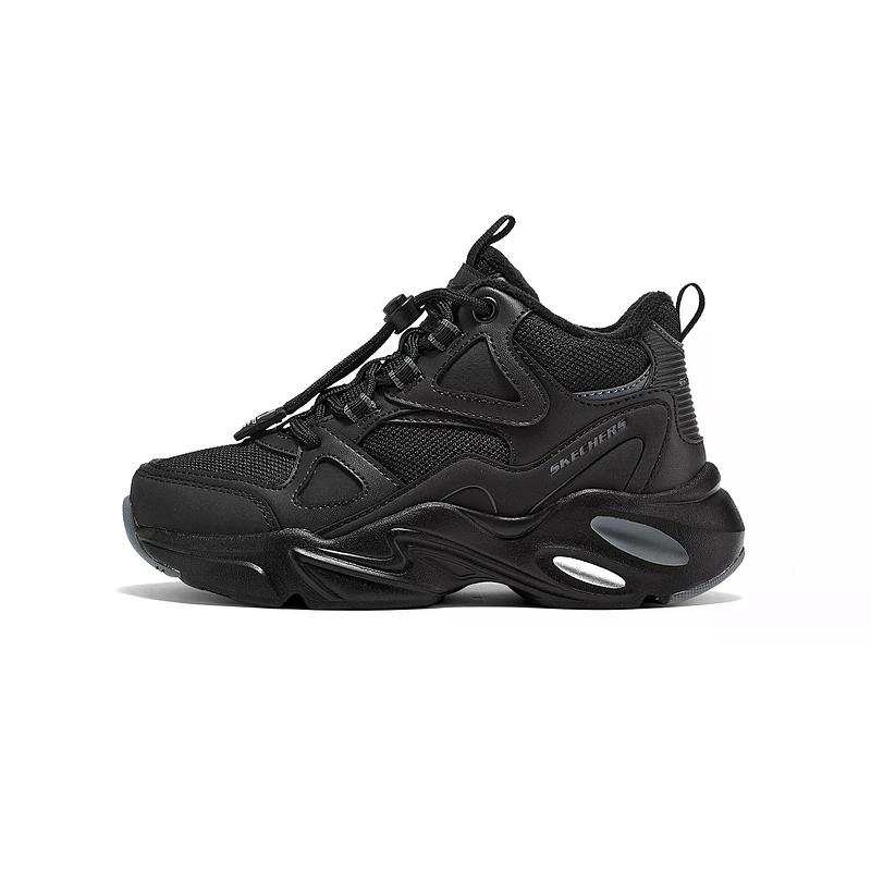 Skechers BOYS Fabric Slip Resistant Mid top Kids Lifestyle Shoes Black Children Aged 3 7 Years Old