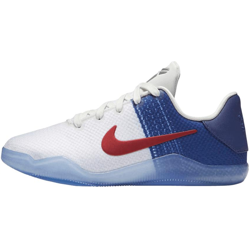 Nike Nike Kobe 11 Low top Children's Basketball Shoes White Blue Teenagers