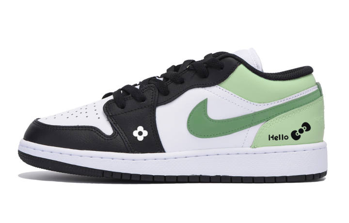 Jordan Jordan Air Jordan 1 Low top Kids' Skateboarding Shoes White Green Teenagers