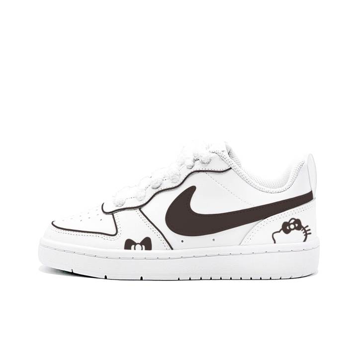 Nike Nike Court Borough Cocoa Cat Trail Leather Low top Skateboard Shoes White Kids'
