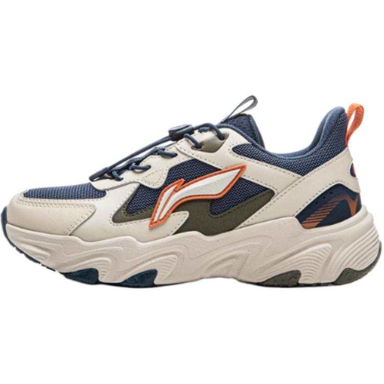 Li-Ning YOUNG Li Ning YOUNG Sports Life Collection Synthetic Leather Low top Casual Shoes Beige Blue Unisex