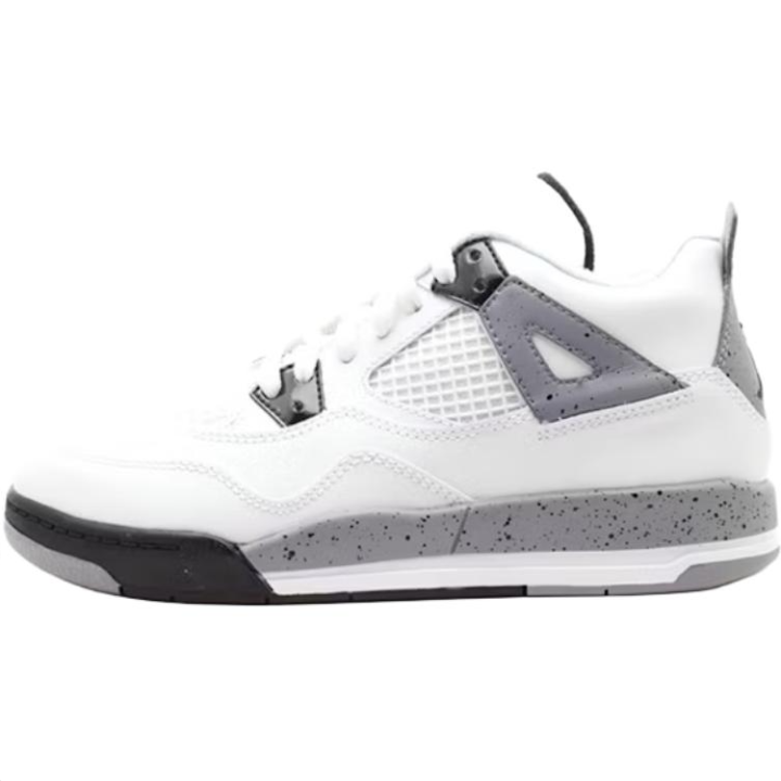 Jordan Jordan Abrasion Resistant Breathable Mid top Children's Basketball Shoes White Gray Children Aged 3 7 Years Old