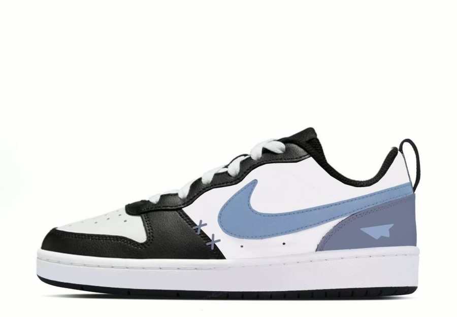 Nike Nike Court Borough Paper Plane Leather Abrasion Resistant Low top Skateboard Shoes Kids'