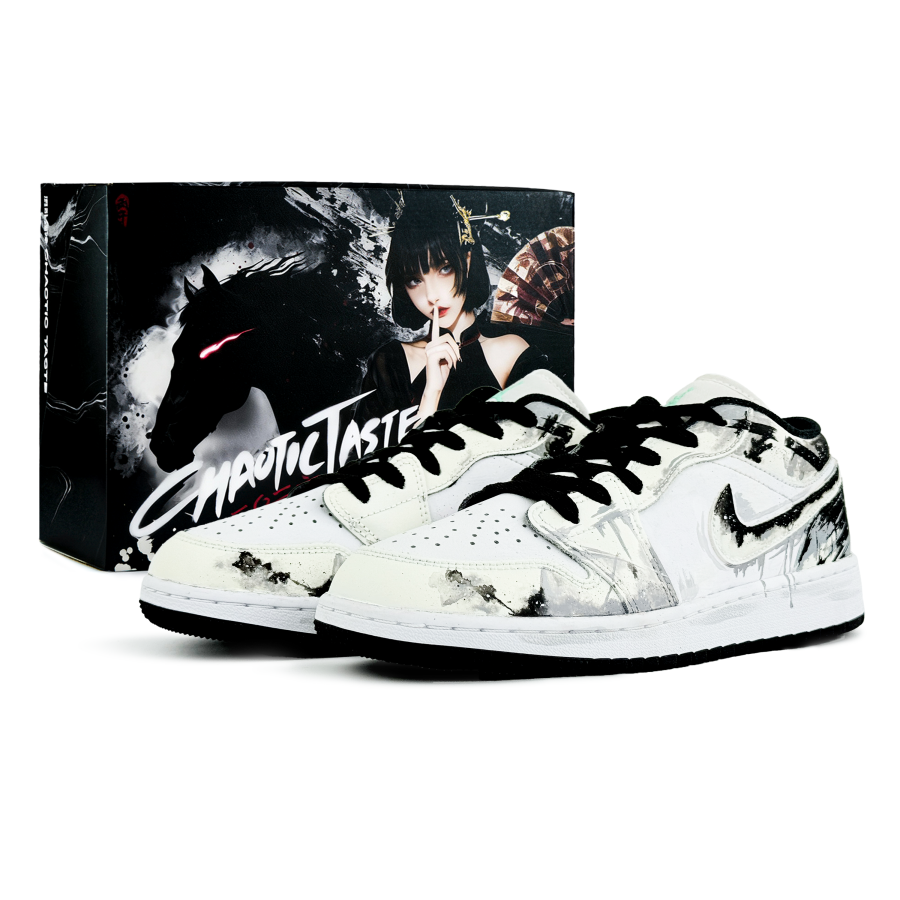 Jordan Jordan Air Jordan 1 Leather Cushioning, Wear Resistant Low top Children's Basketball Shoes Gray Teenagers