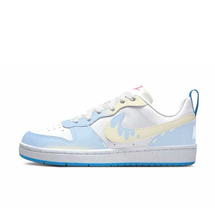 Nike Nike Court Borough Butter Cloud Blue Synthetic Leather Slip Resistant Abrasion Resistant Low top Skateboard Shoes