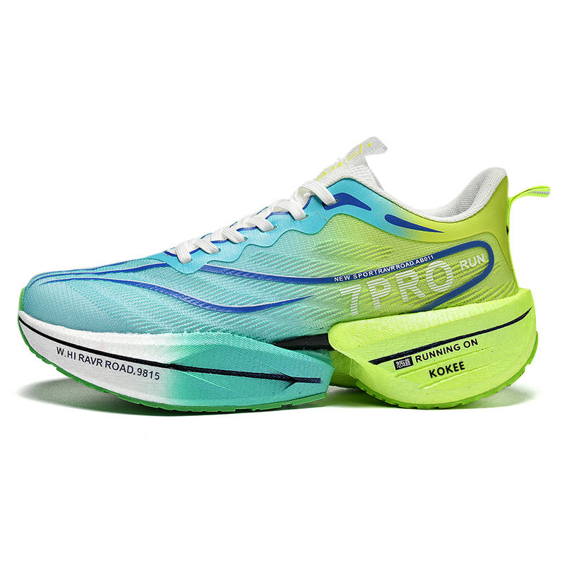 KUQI Mesh Slip Resistant Breathable Lightweight Cushioning Low top Kids' Running Shoes Spring Green Teenagers