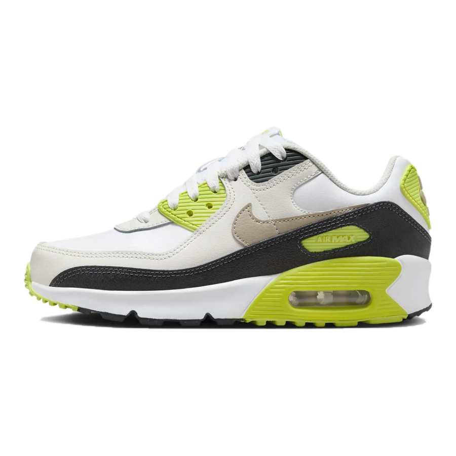 Nike Nike Air Max 90 Abrasion Resistant Low top Kids Lifestyle Shoes Black Green Kids'