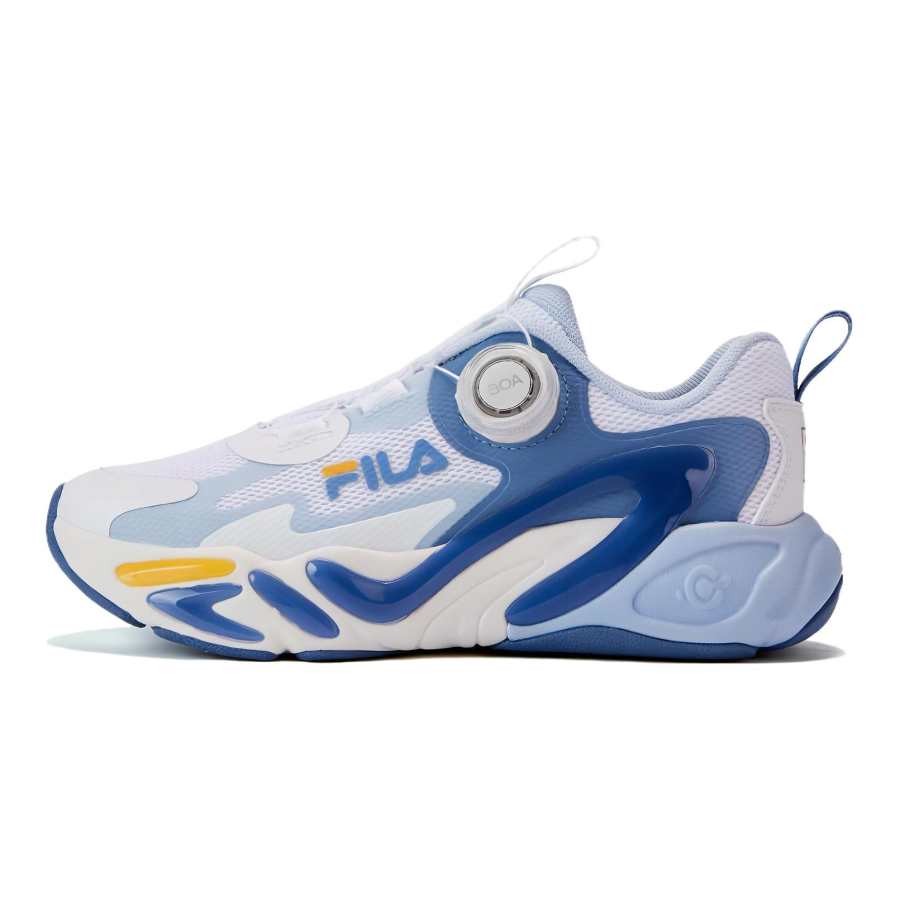 FILA KIDS Slip Resistant Cushioning Low top Kids' Running Shoes White Blue Teenagers