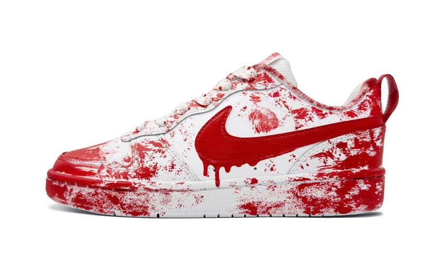 Nike Nike Court Borough Leather Low top Kids' Skateboarding Shoes Red White Teenagers