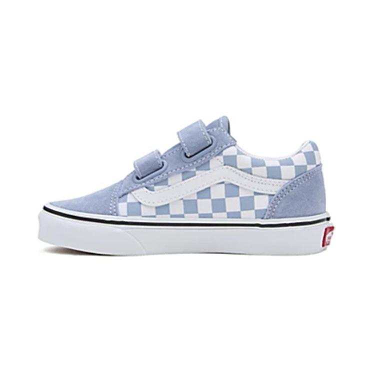 Vans Old Skool Abrasion Resistant Low top Kids' Skateboarding Shoes White Blue Children Aged 3 7 Years Old