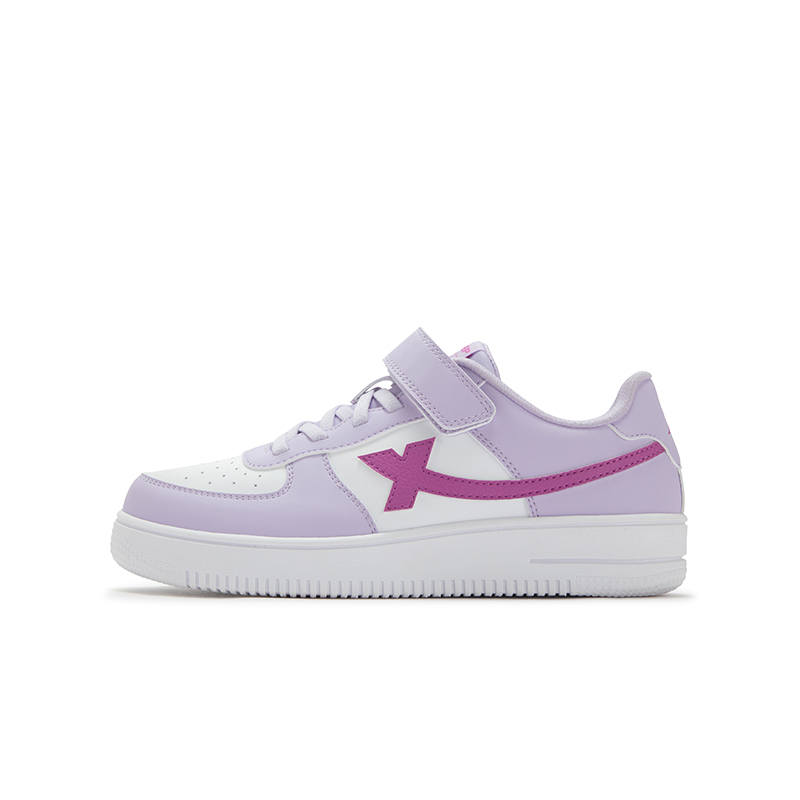 XTEP Synthetic Leather Low top Skateboard Shoes Snow Cyan/Light Magenta 33 41 Kids'