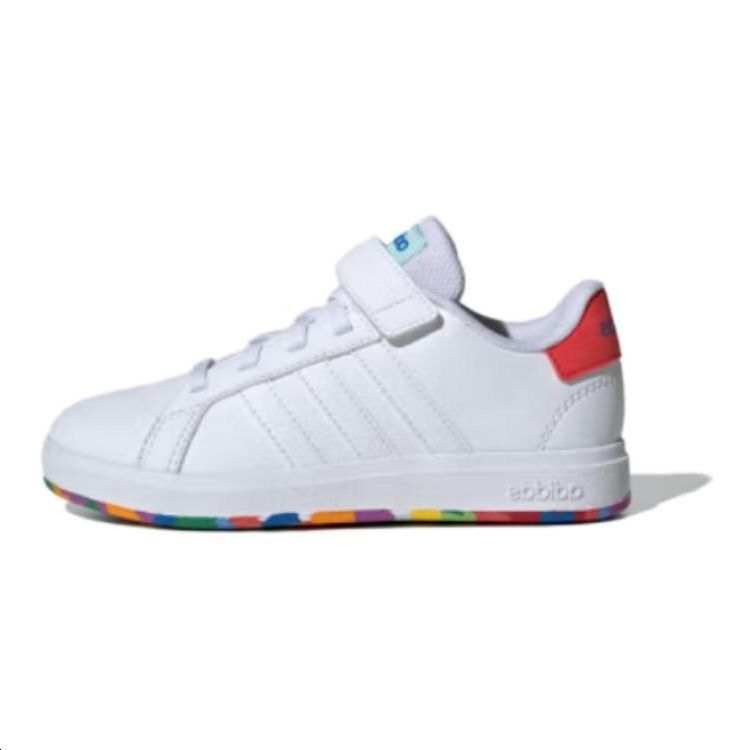 Adidas Neo GRAND COURT 2.0 Comfortable Low top Kids' Skateboarding Shoes White Red Kids'
