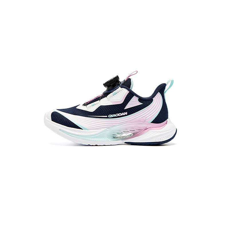 QIAODAN Rebound And Breathable Low top Kids' Running Shoes Begonia Blue/Jordan White Children Aged 3 7 Years Old