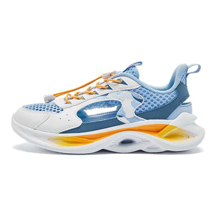 QIAODAN Fabric Low top Casual Shoes White Blue Teenagers