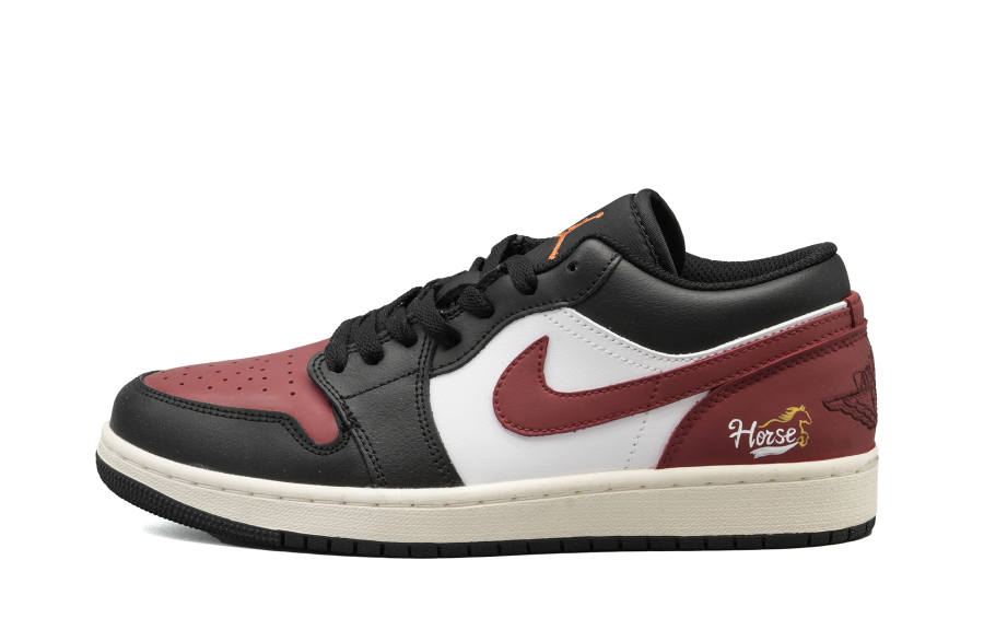 Jordan Jordan Air Jordan 1 Fiery Black Horse Leather Slip Resistant Abrasion Resistant Slip Resistant Abrasion Resistant