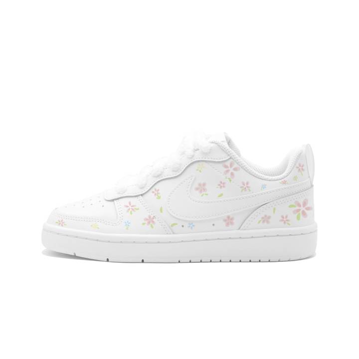 Nike Nike Court Borough Floral Breeze Sneaker Leather Slip Resistant Cushioning Abrasion Resistant Low top